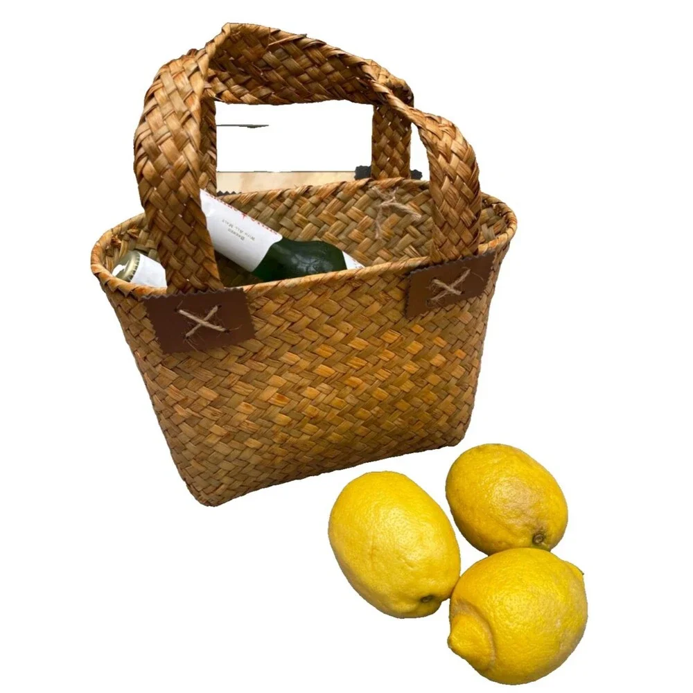 Handcraft Natural Rattan Hand Bag Multi-Functional  Storage Wicker Basket 10.4 